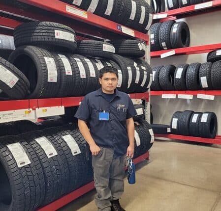 photo of gerri working at walmart auto center