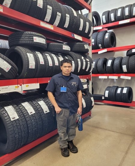 photo of gerri working at walmart auto center