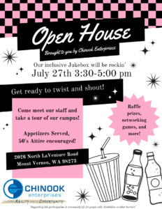 Chinook enterprises open house flyer