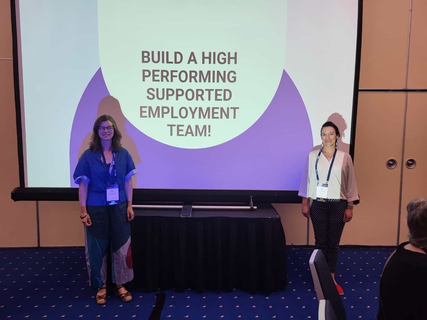 Nikki presenting at world supported employment conference