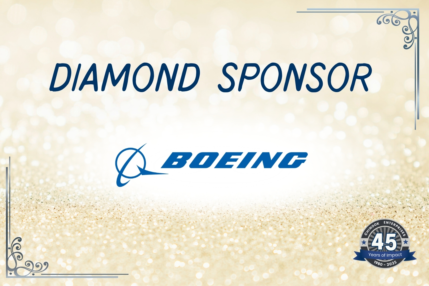 text and logo on gold background