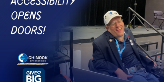 man in wheelchair laughing