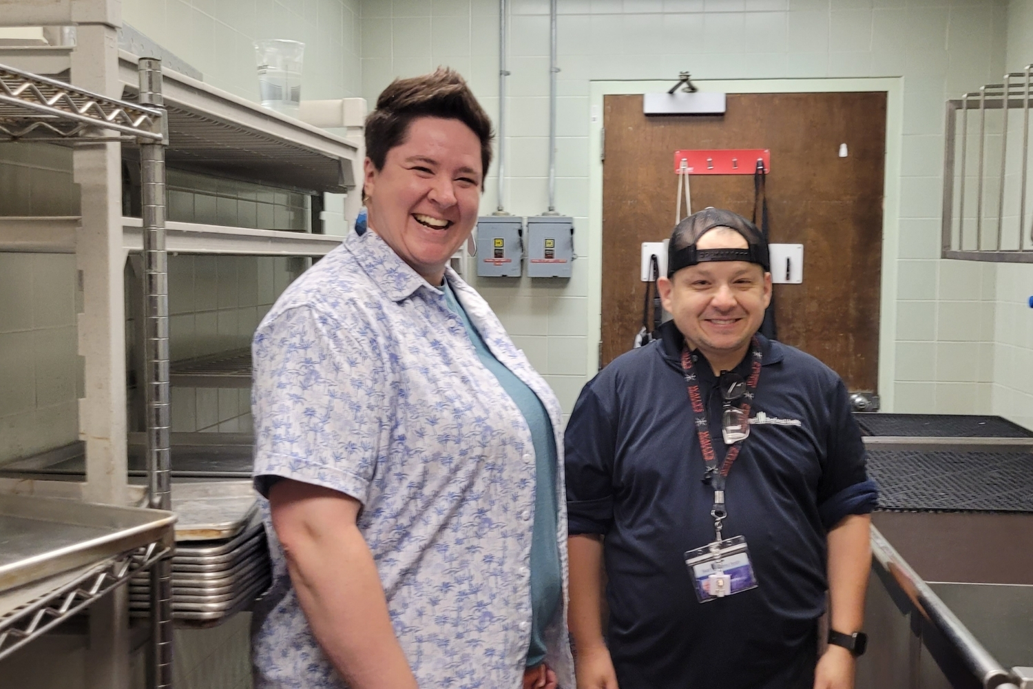 woman and man smiling