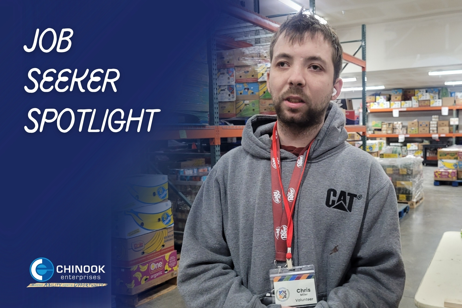 man at the food bank