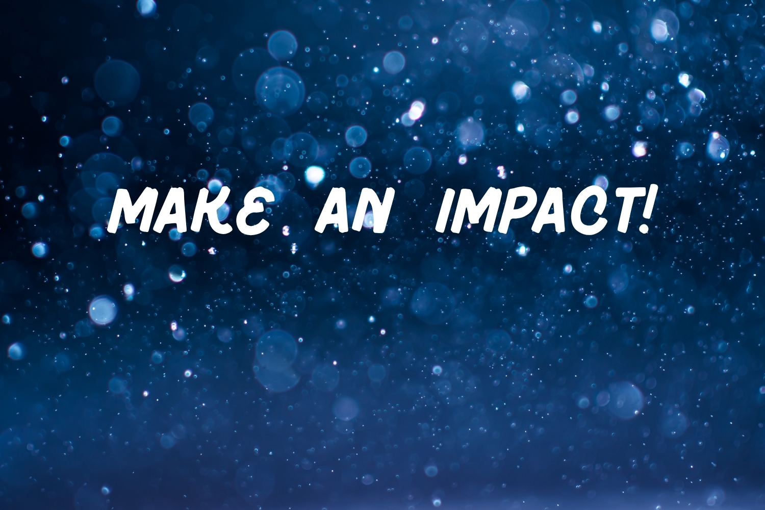 text with blue glitter background