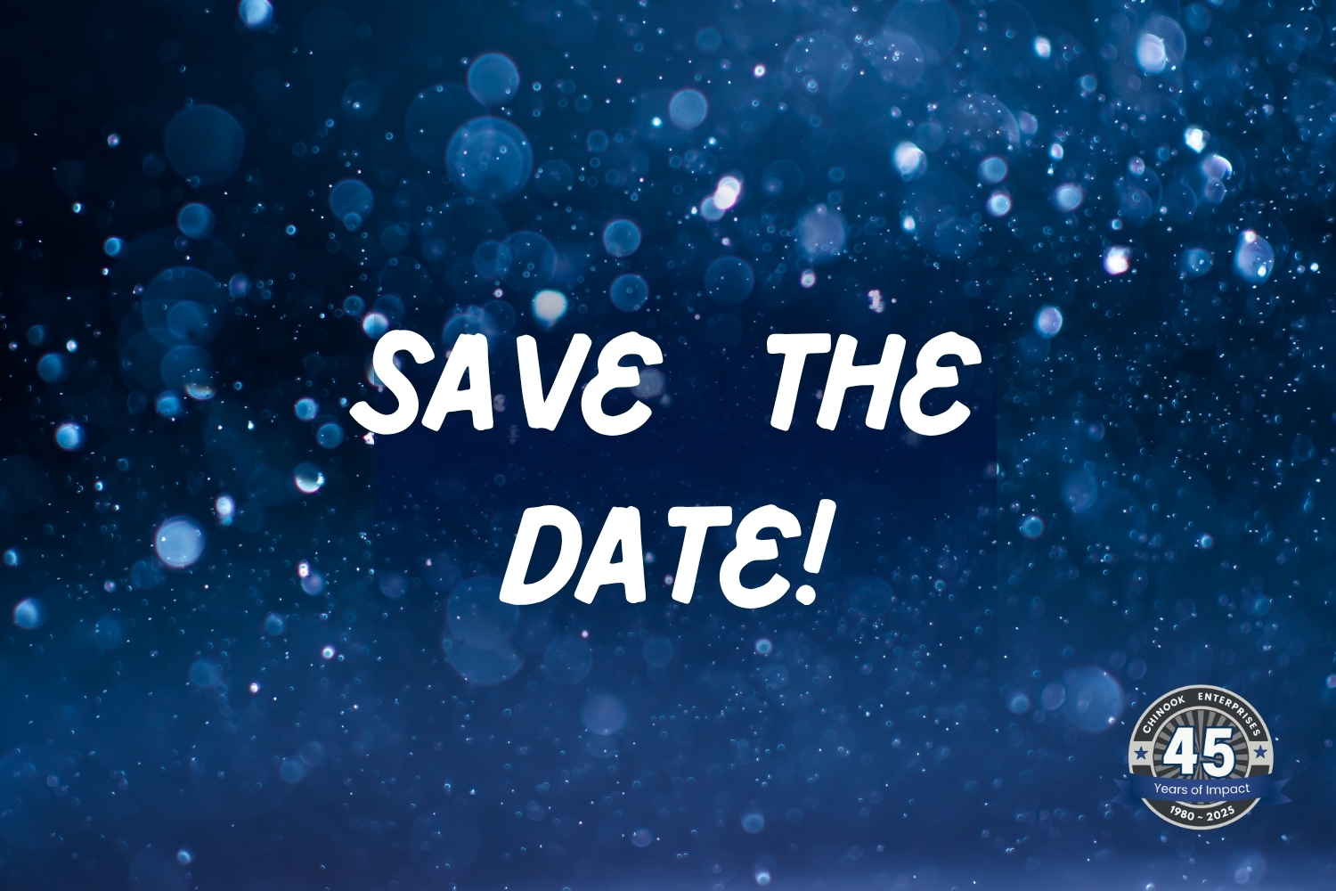 text with blue background and logo