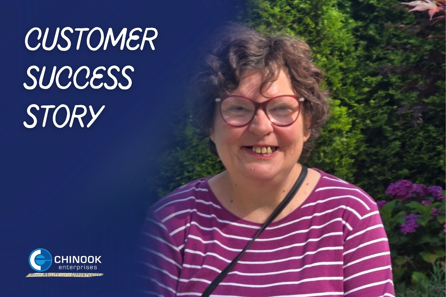 smiling woman in the sunshine