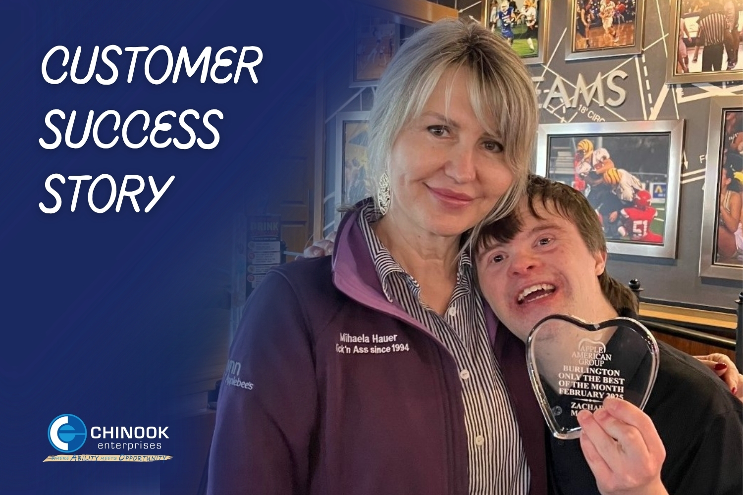 woman and man at Applebees